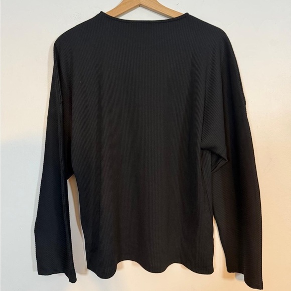 F&F Ribbed Long Sleeve Black Top – Size S - Picture 4 of 8